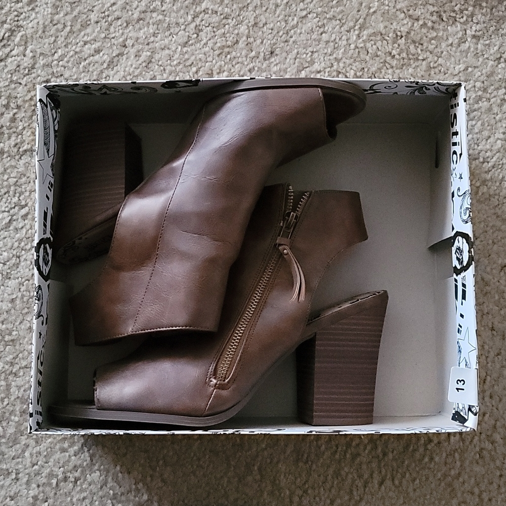 Peep Toe Ankle Booties